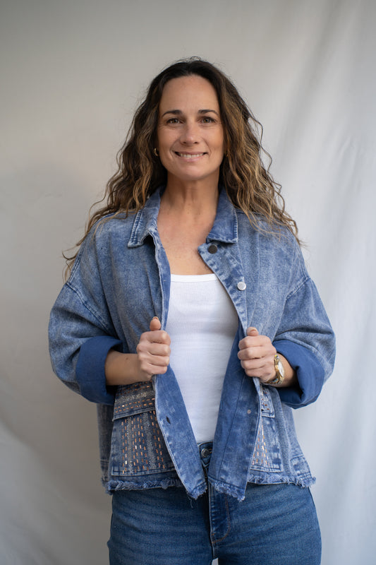 Chaqueta Chill Azul Brillos