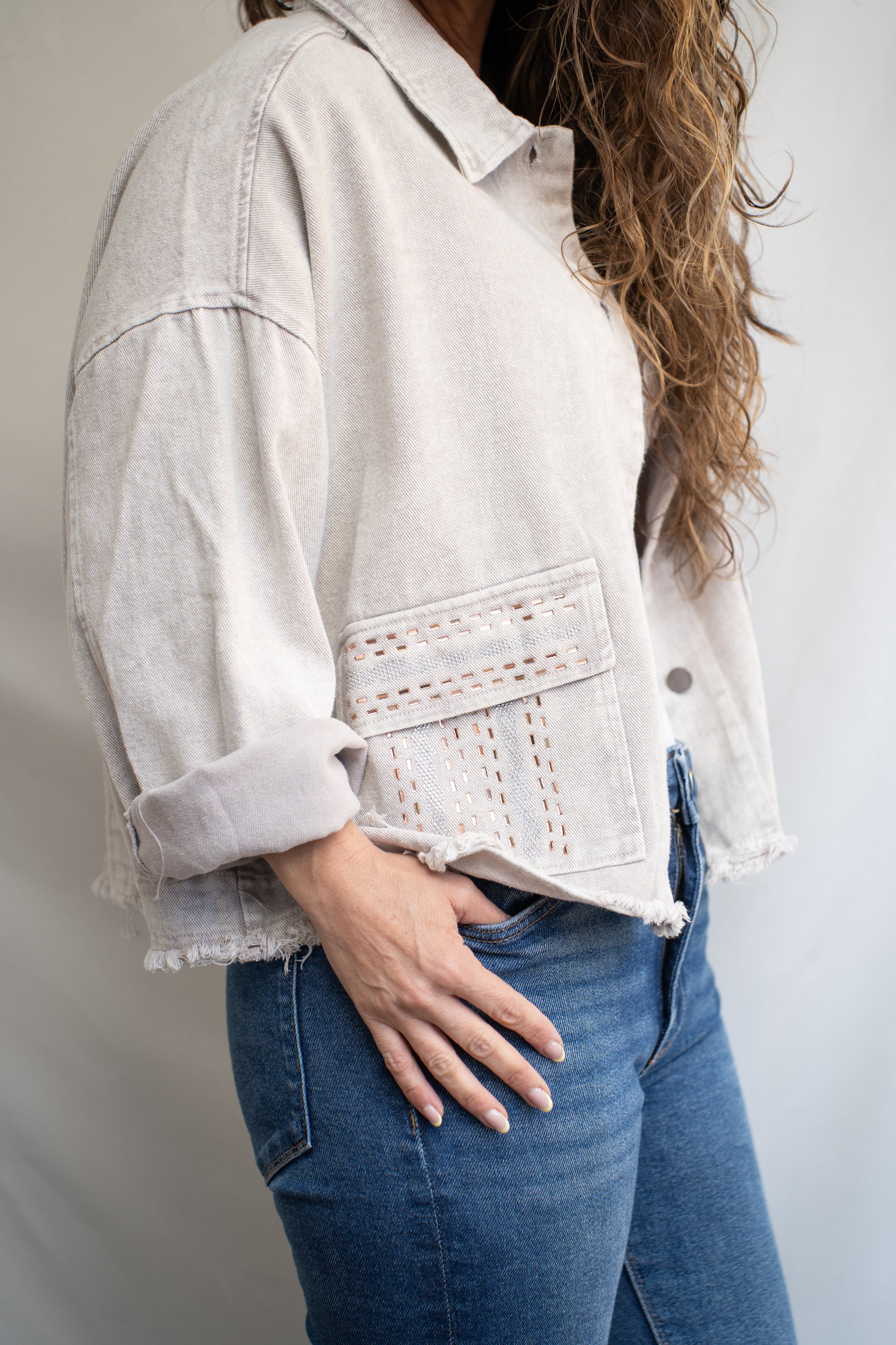 Chaqueta Chill Beige Brillos