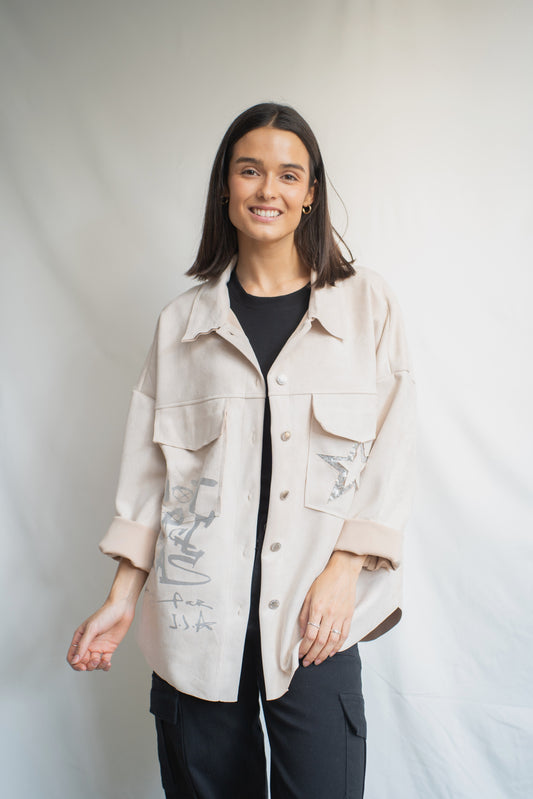 Chaqueta Gamuza Star Beige-Chaqueta-Picaflor