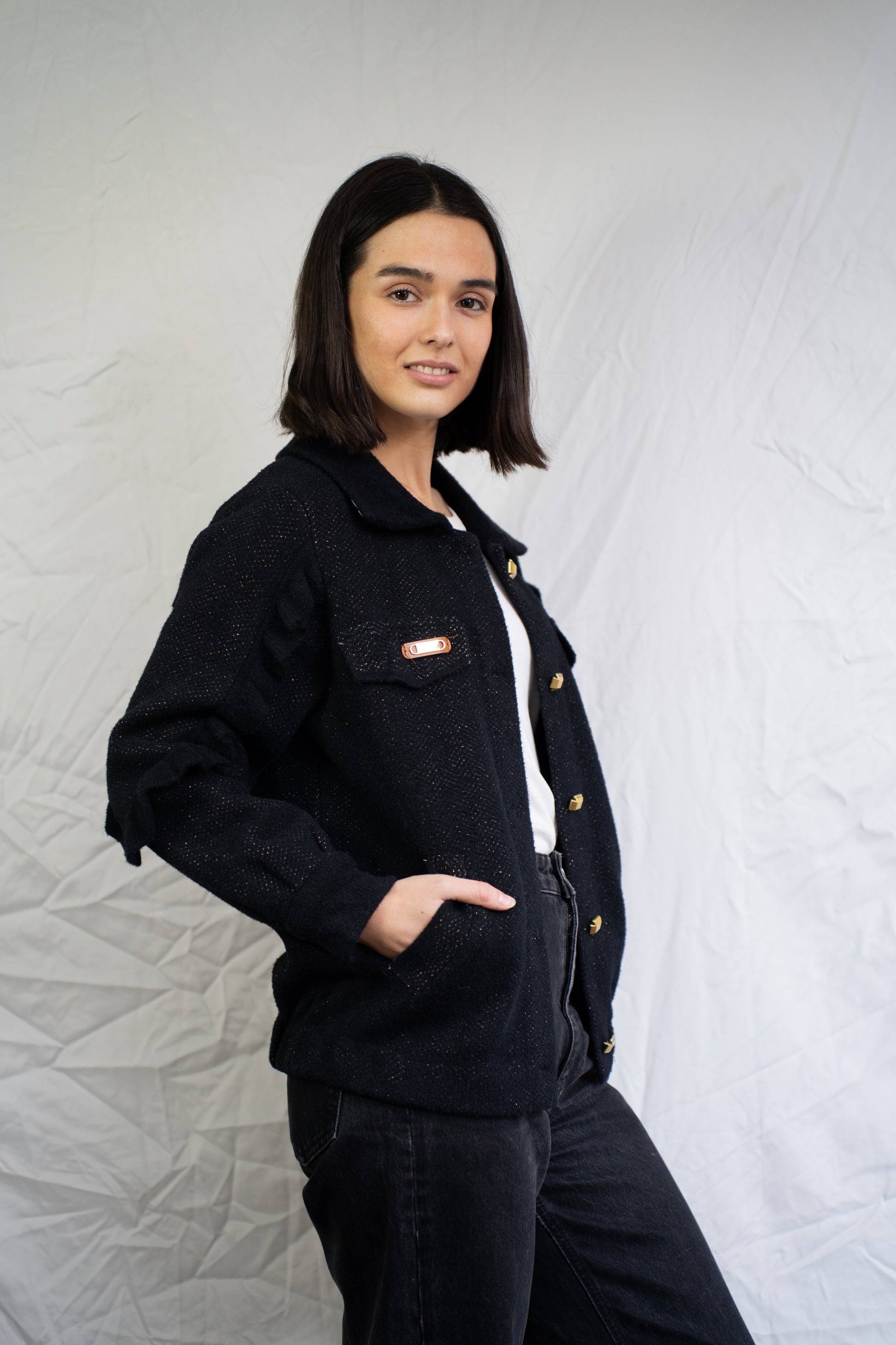 Chaqueta Moni Negra Brillos-Chaqueta-Picaflor