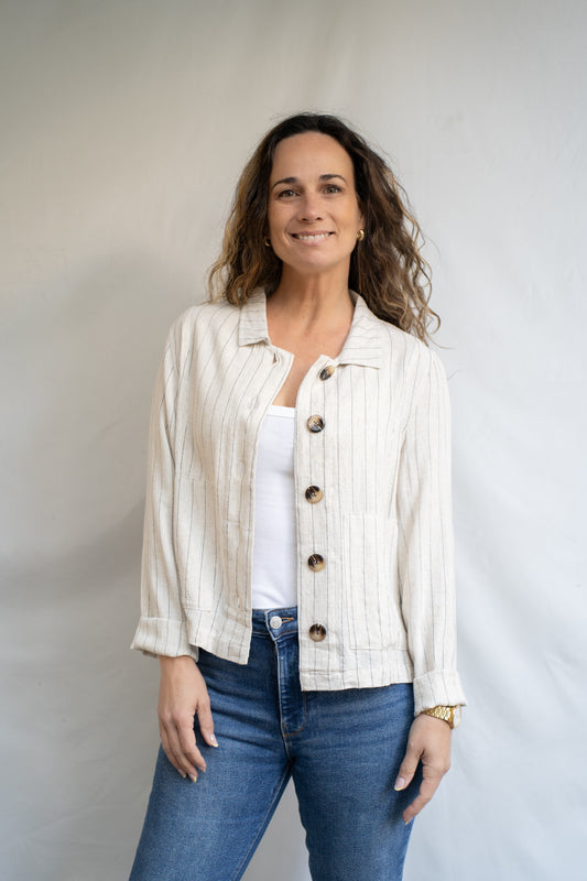 Chaqueta Villa Beige Rayada