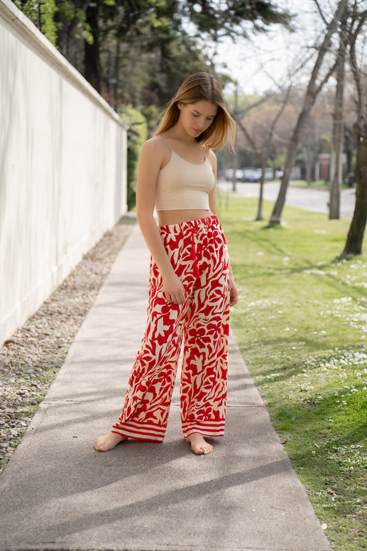 Pantalón Raca Rojo Estampado