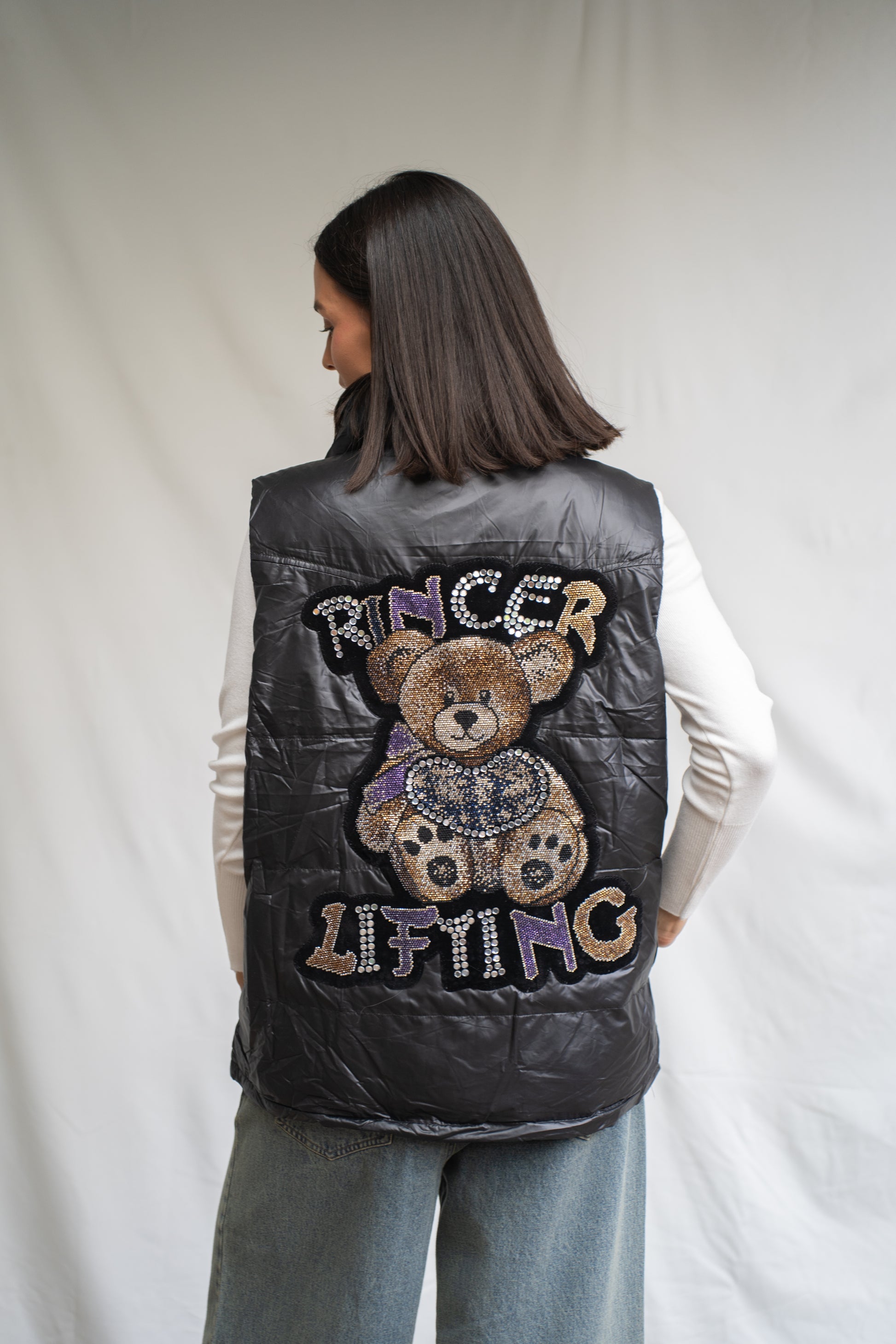 Parka de pluma Lifting Negra Brillos