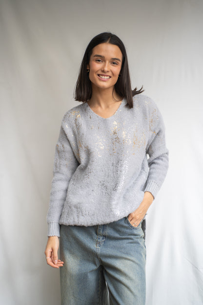 Sweater Peco Gris Metálico