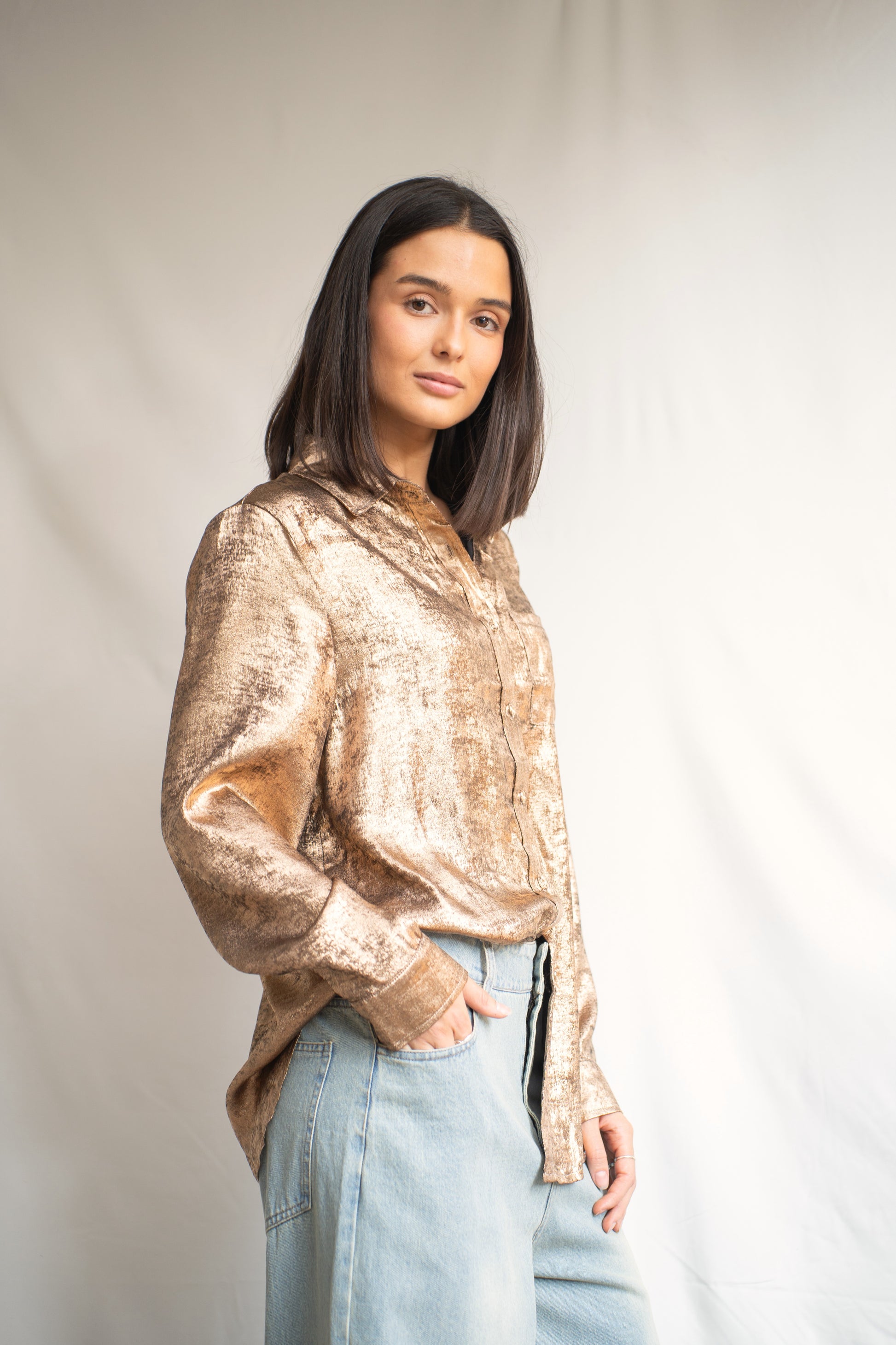 Blusa Metalizada Visviri Cobre