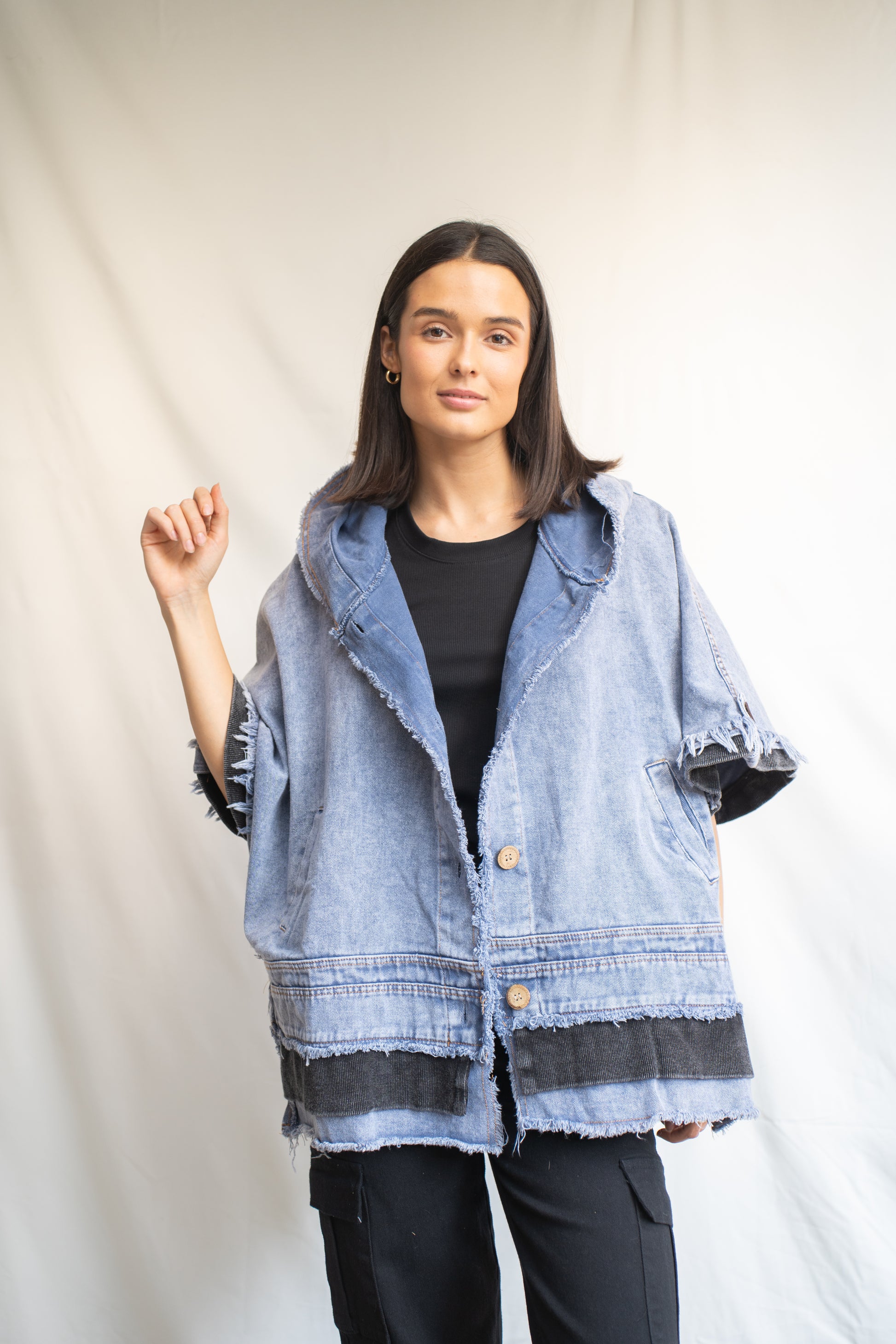 Chaqueta Poncho Pancha Azul