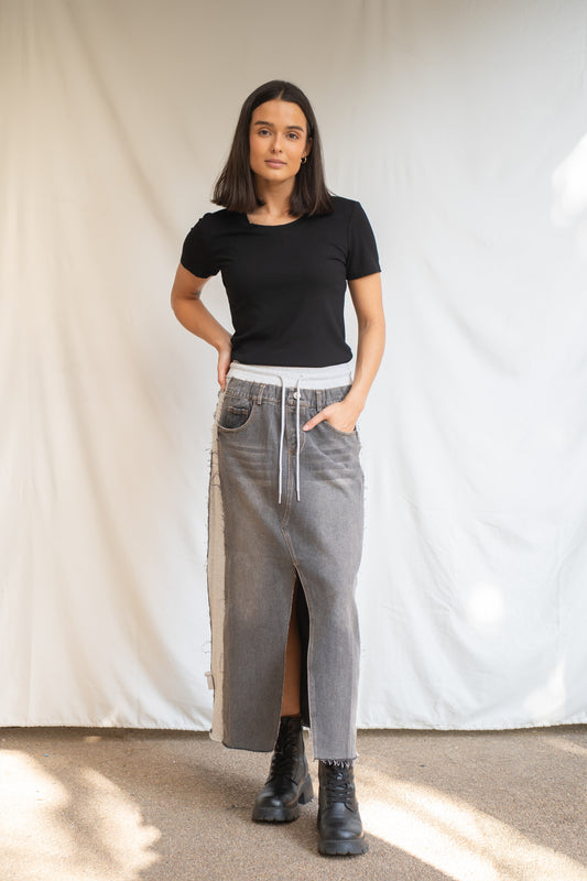 Falda Larga Jeans Miti negro