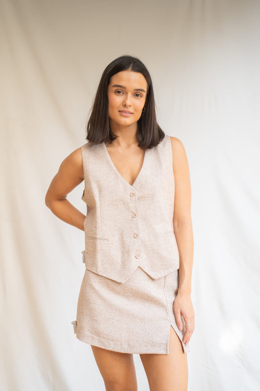 Falda Trapas Beige