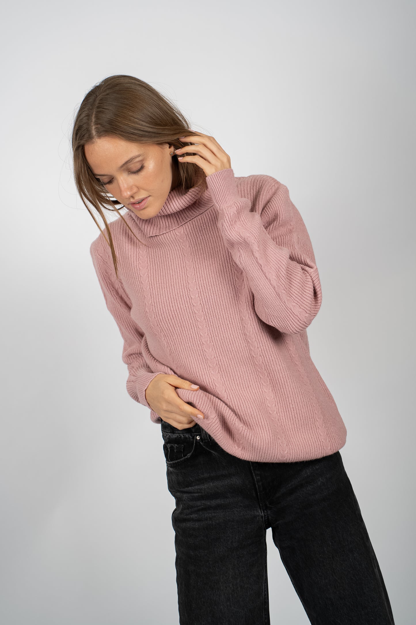 Sweater Cutri Rosa Trenzado