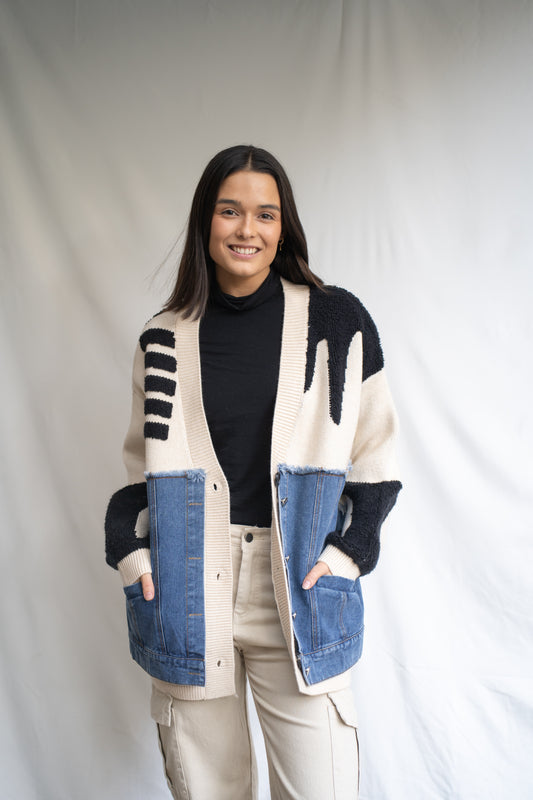 Chaleco Ninas Beige Denim