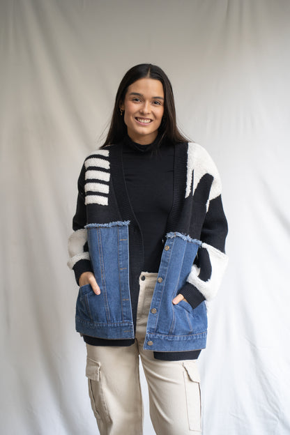 Chaleco Ninas Negro Denim