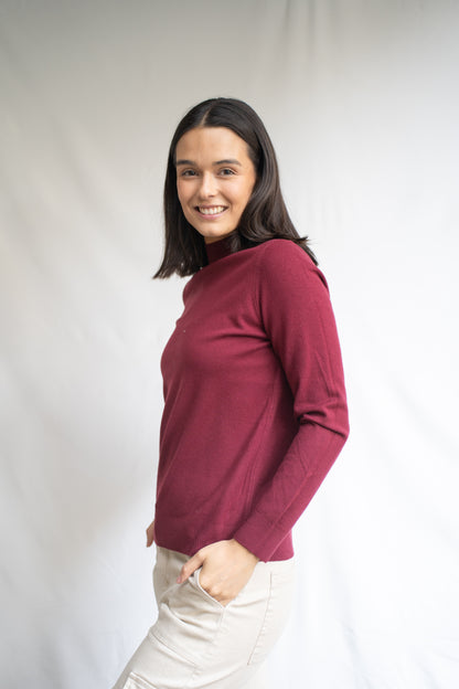 Sweater Xime Burdeo Básico