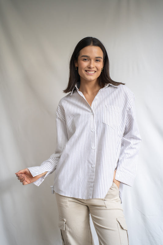 Blusa Antonia Gris Rayada