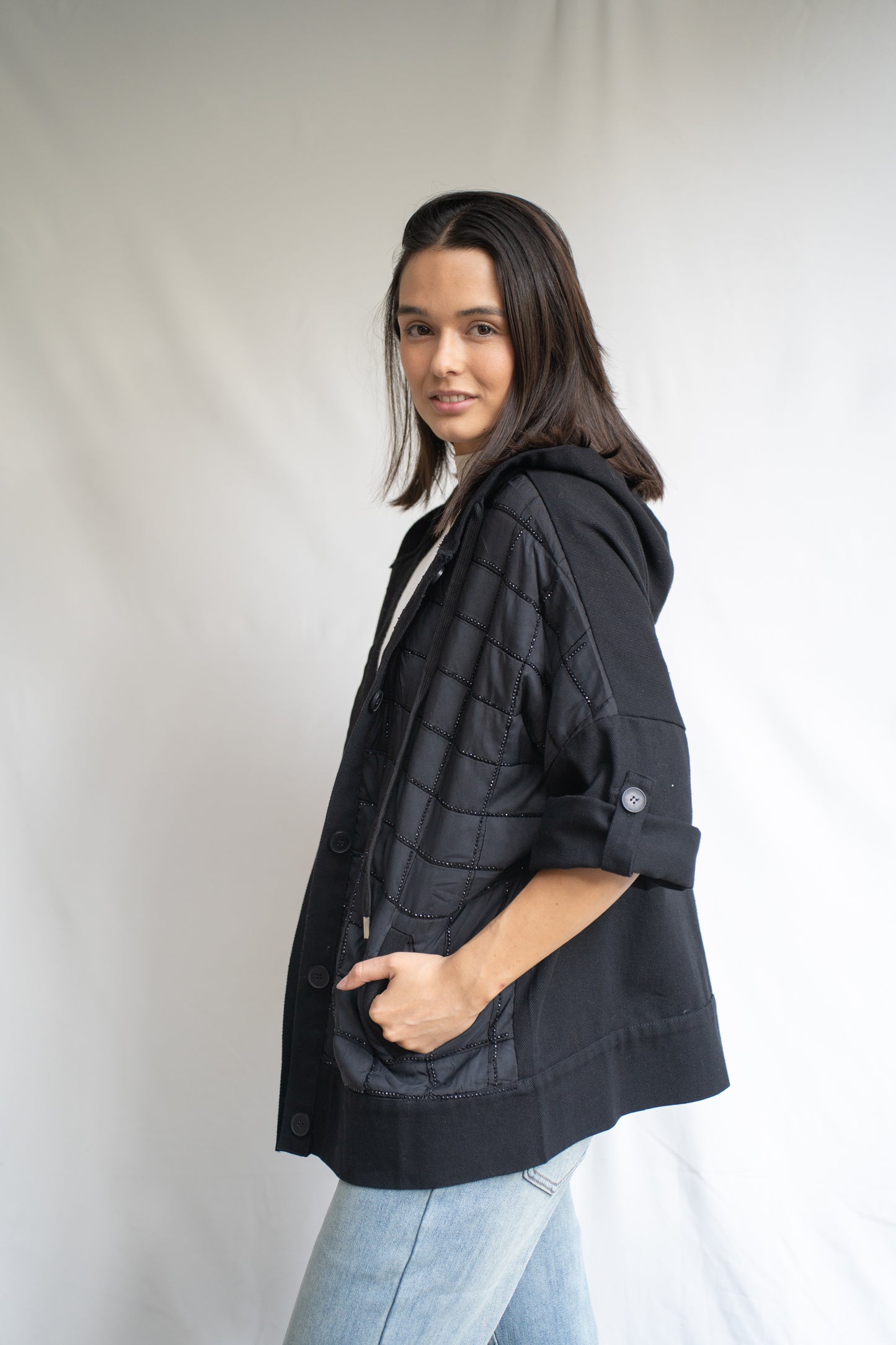 Chaqueta Marti Negra Brillos
