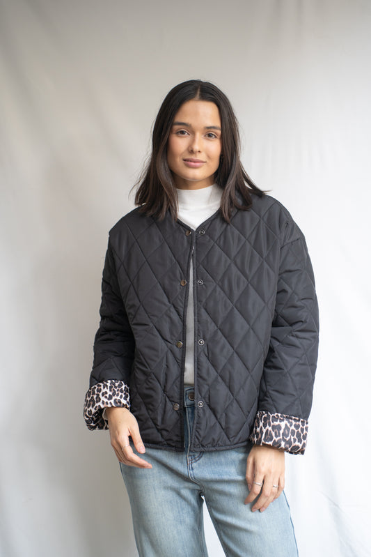Parka Low Negra Print