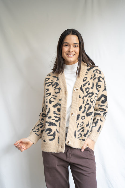 Chaleco Cury Camel Print