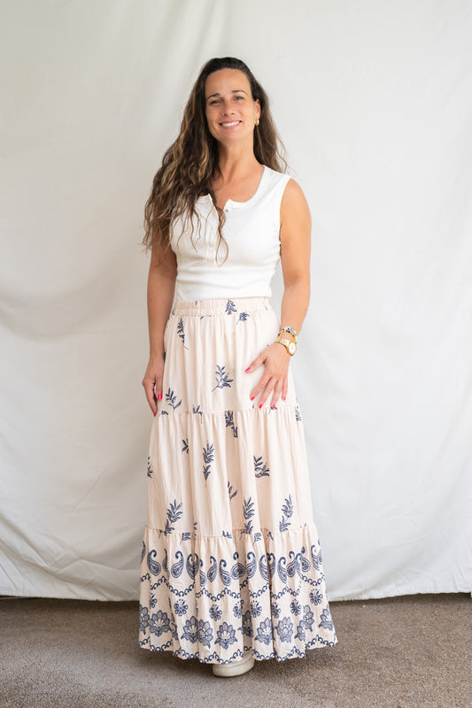 Falda Buho Beige