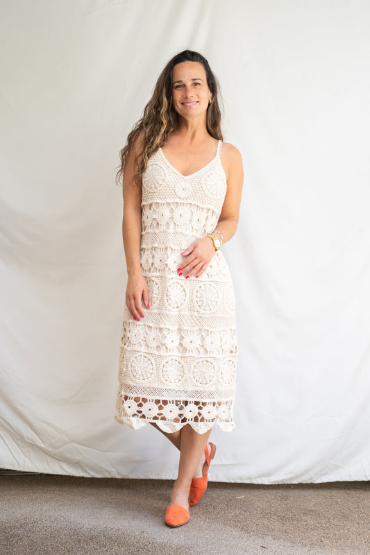 Vestido Macrame Beauty Crudo