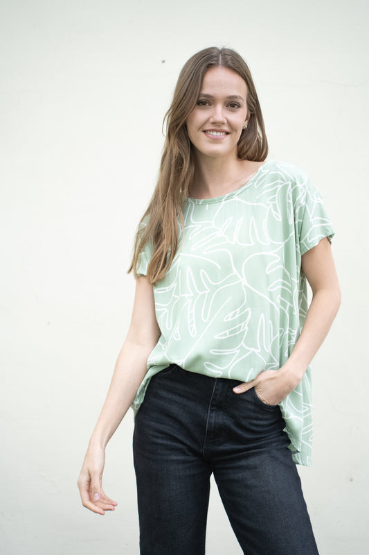 Polera Tari Menta Estampada