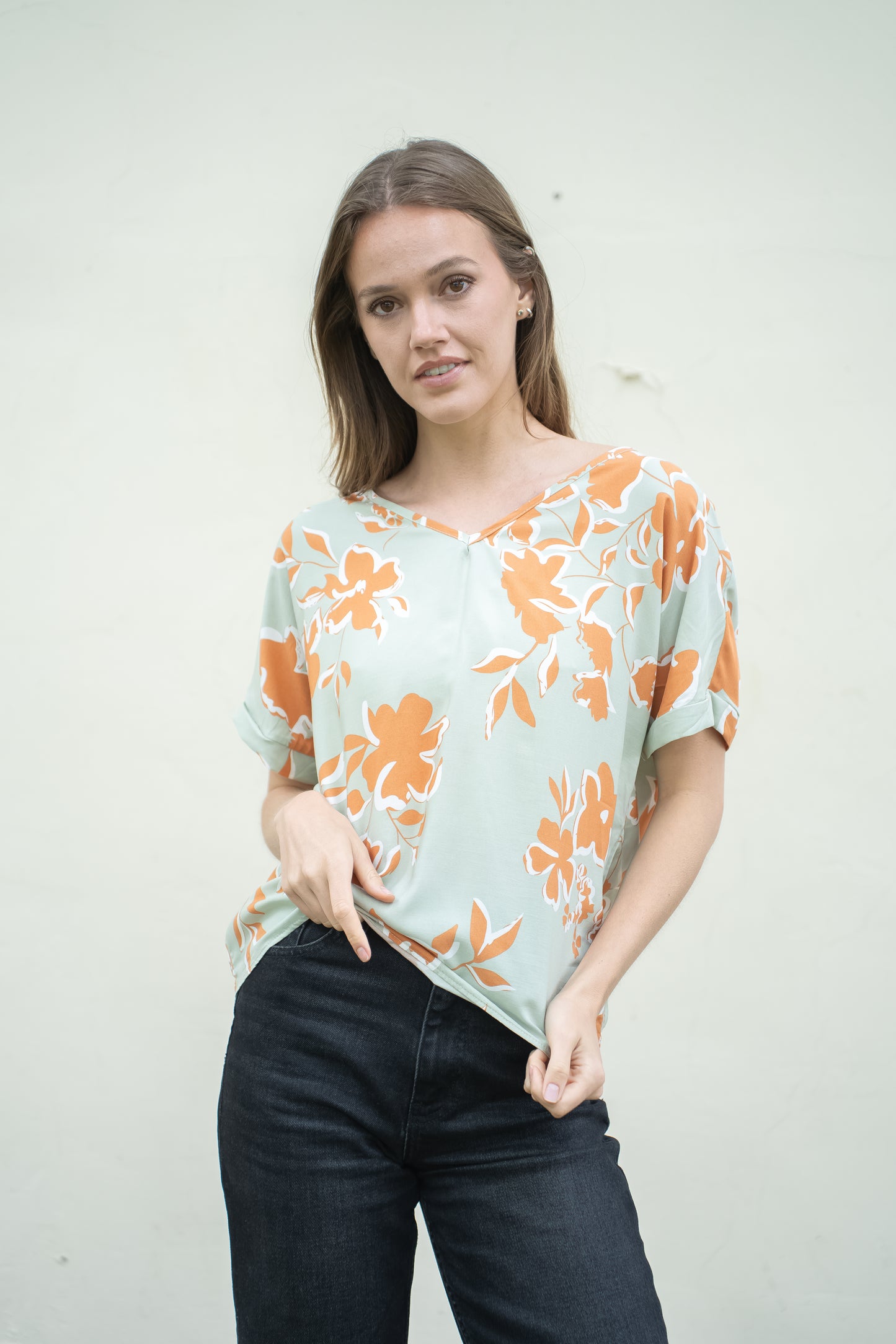 Polera Joly Menta Estampada