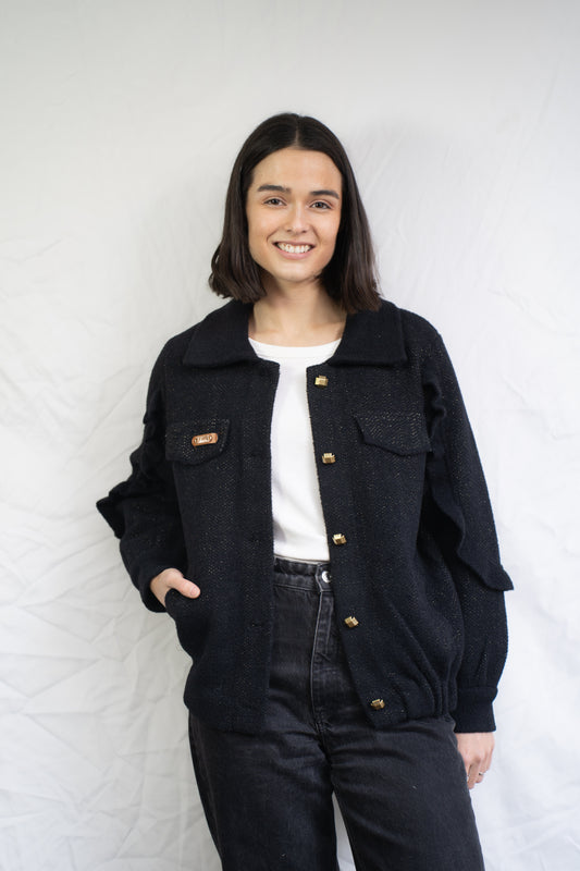 Chaqueta Moni Negra Brillos