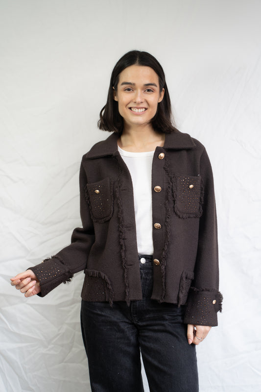 Chaqueta Tanti Choco Brillos