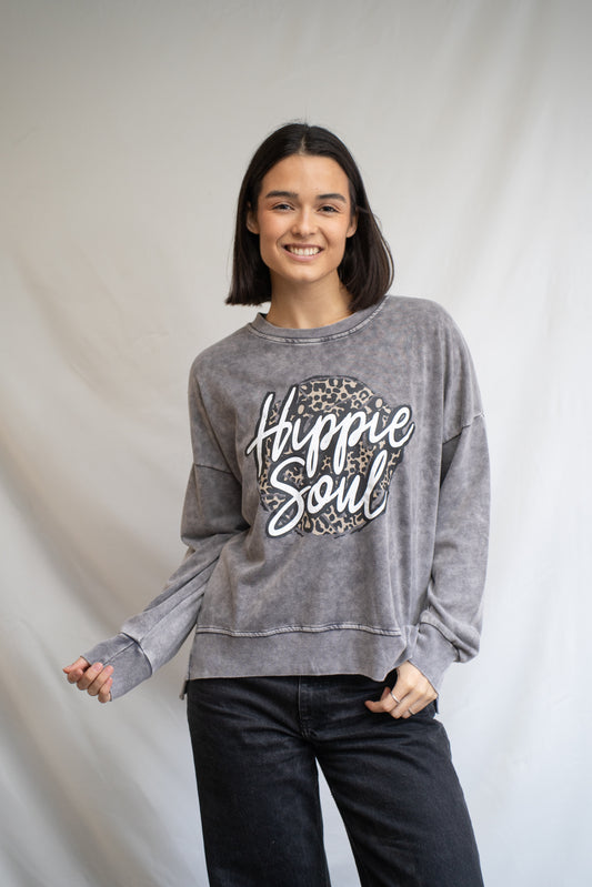 Poleron Hippie Gris Print