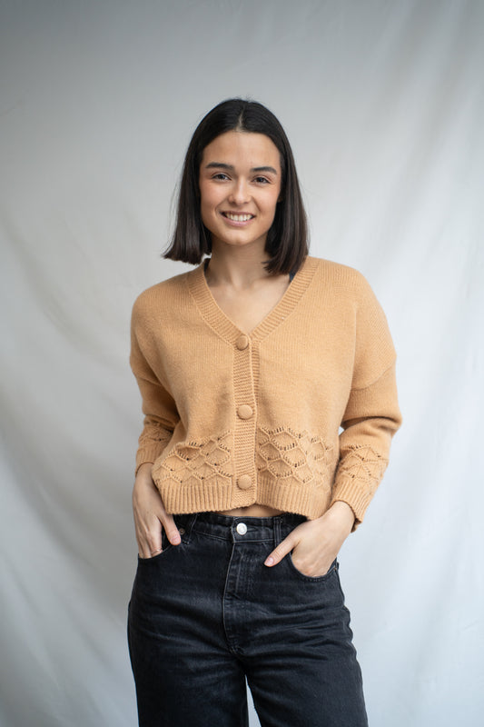 Chaleco Marlen Camel Botones