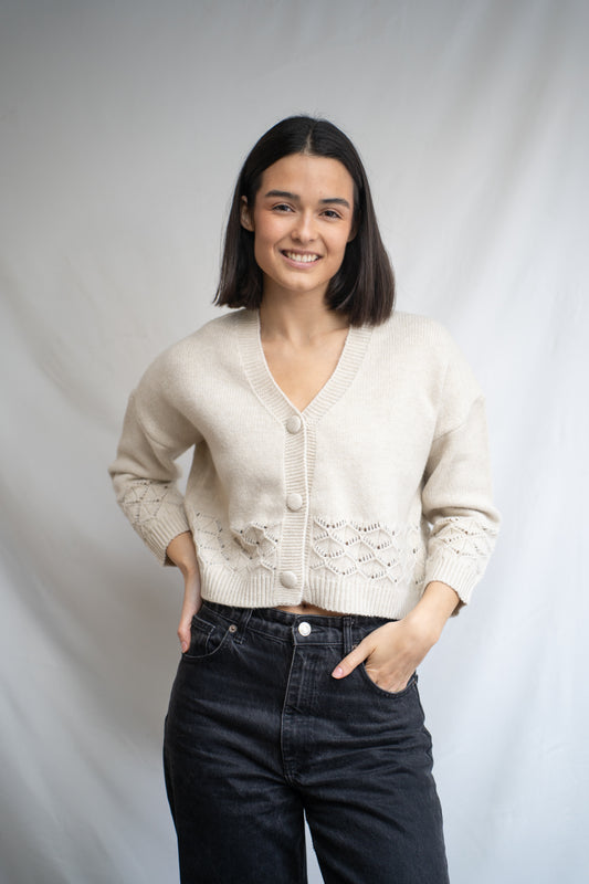 Chaleco Marlen Beige Botones
