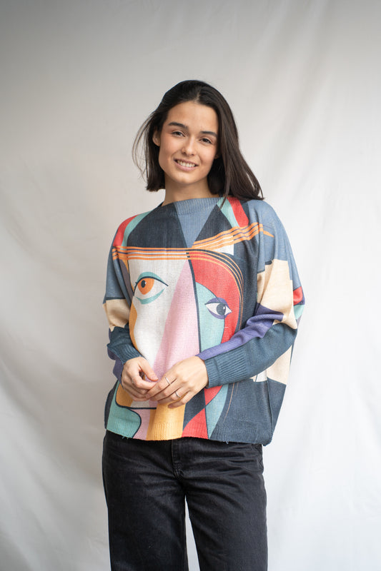 Polera Amir Roja Estampada