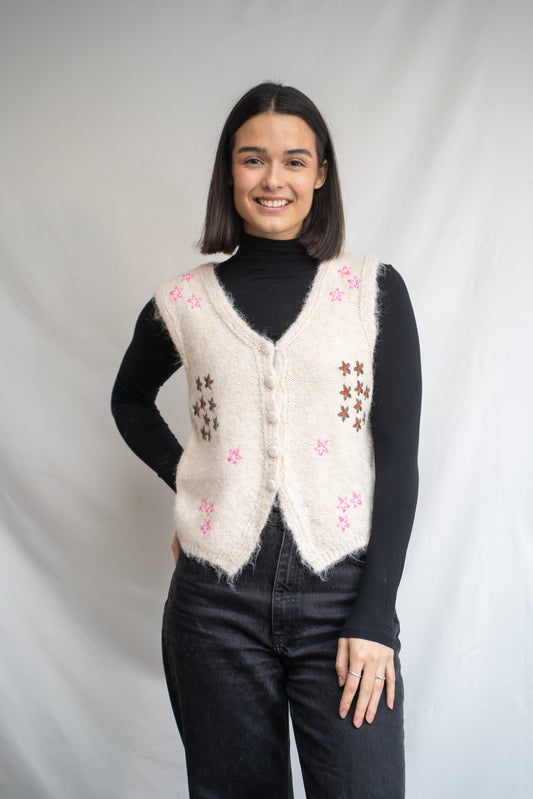 Vest Millaray Beige Flores