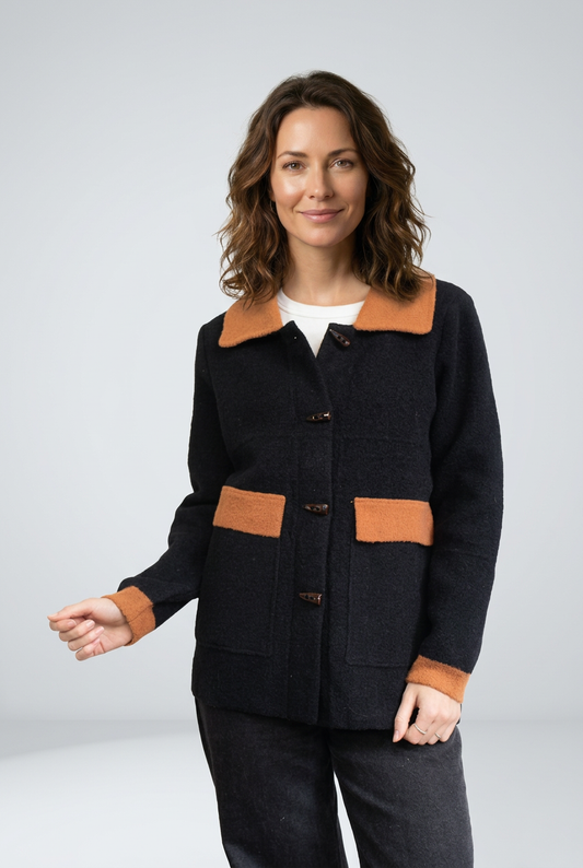 Abrigo Zulu Negro Bicolor