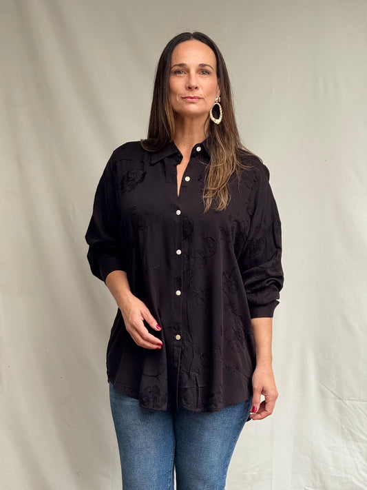 Blusa Rufina Negra Bordada