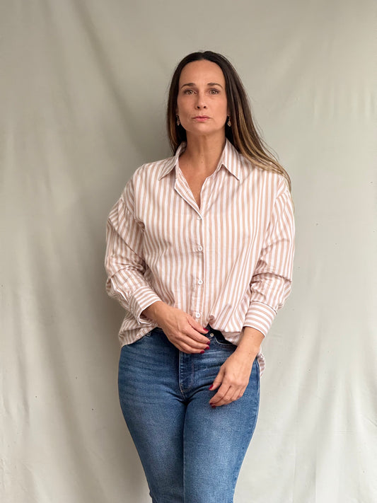 Blusa Carla Beige Rayas
