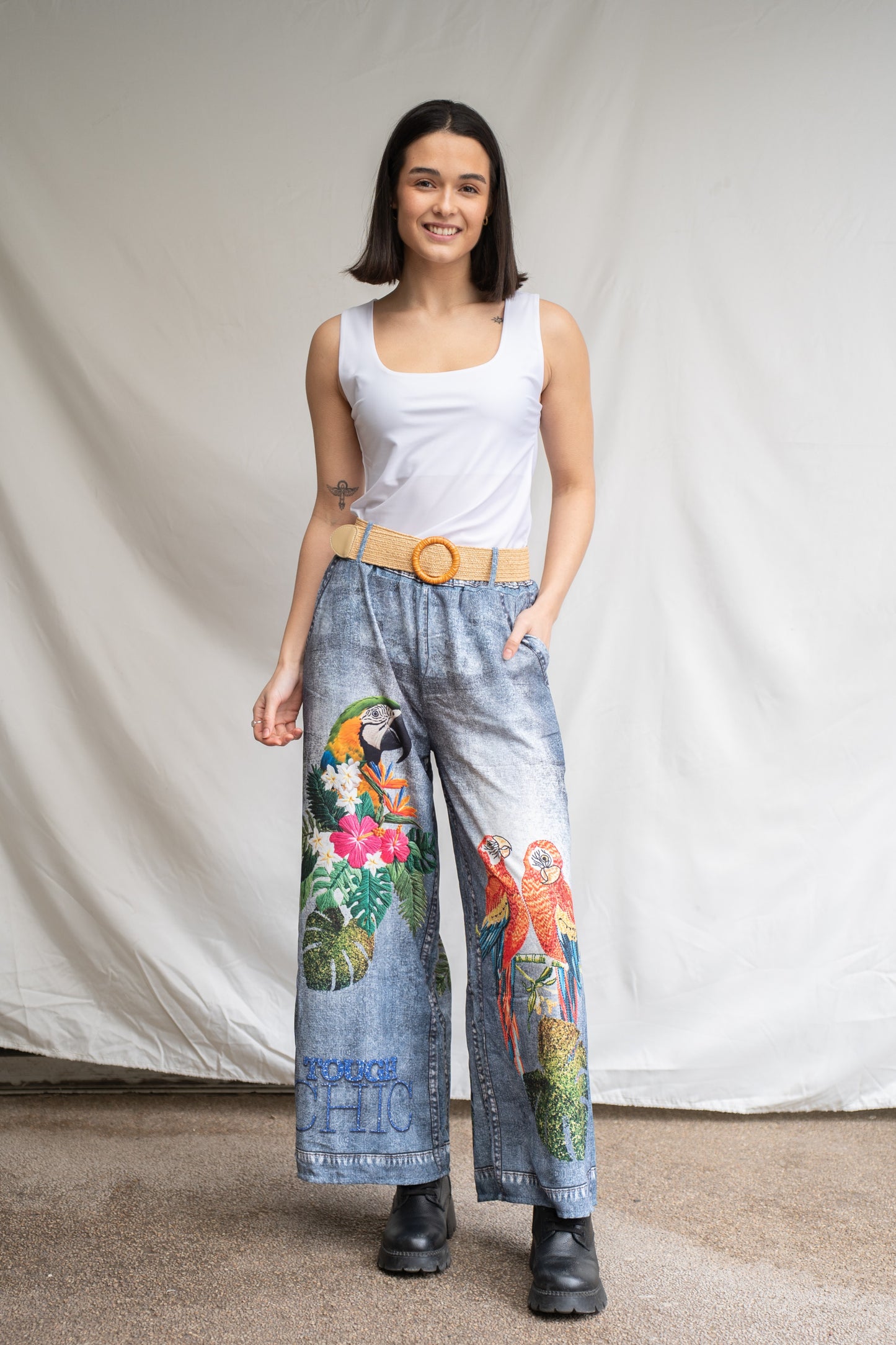 Palazzo Vernazza Naranjo Estampado-Pantalón-Picaflor