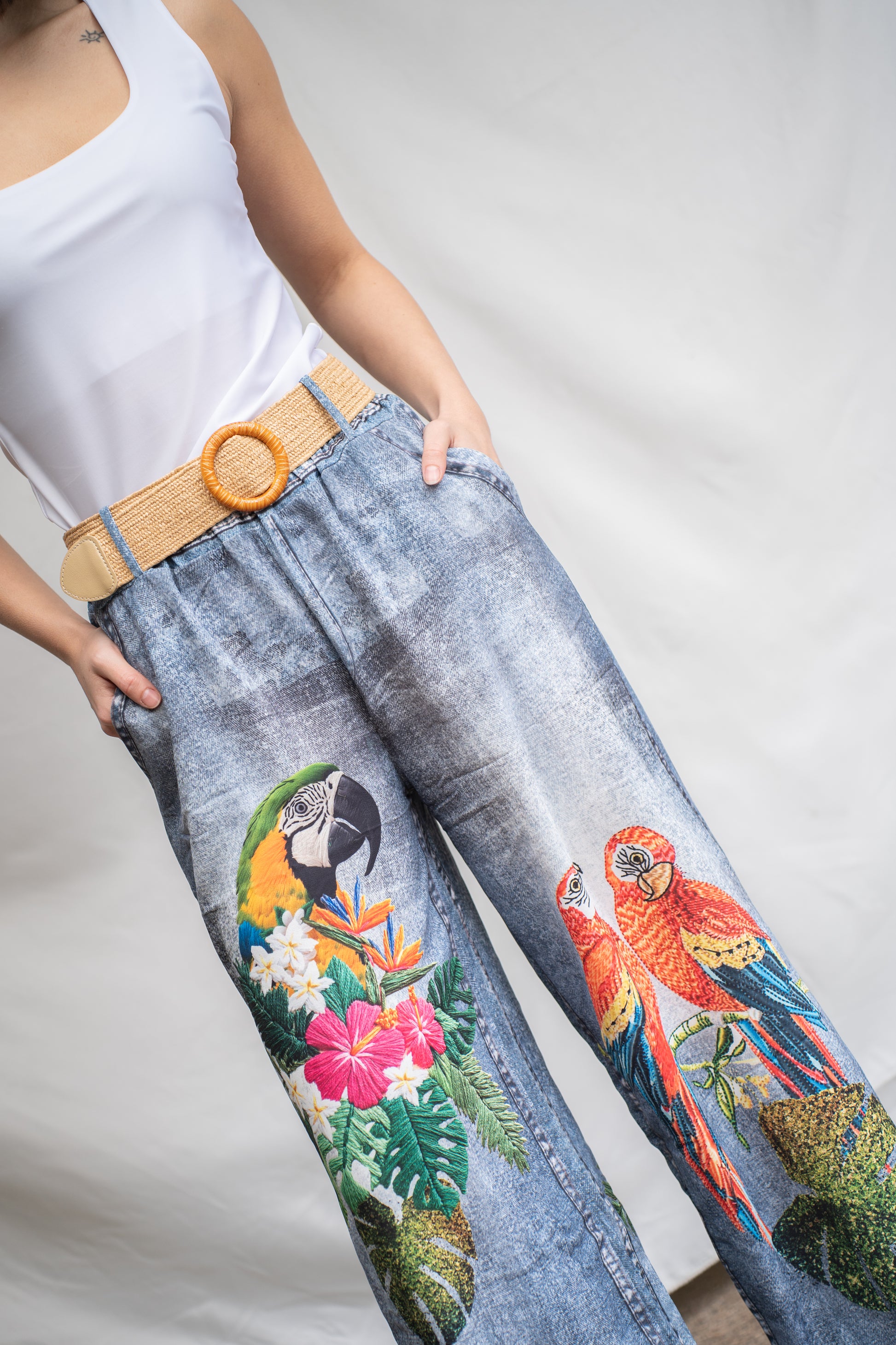 Palazzo Vernazza Naranjo Estampado-Pantalón-Picaflor