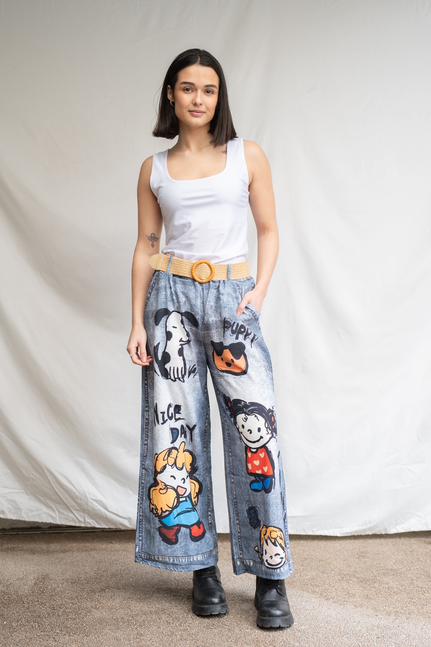 Palazzo Vernazza Negro Estampado-Pantalón-Picaflor