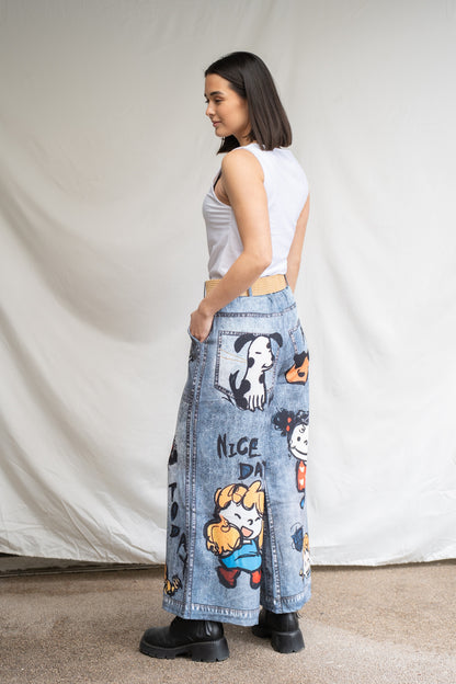 Palazzo Vernazza Negro Estampado-Pantalón-Picaflor