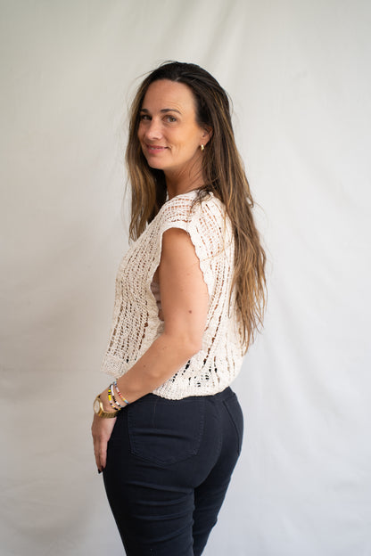 Polera Aime Beige Tejida