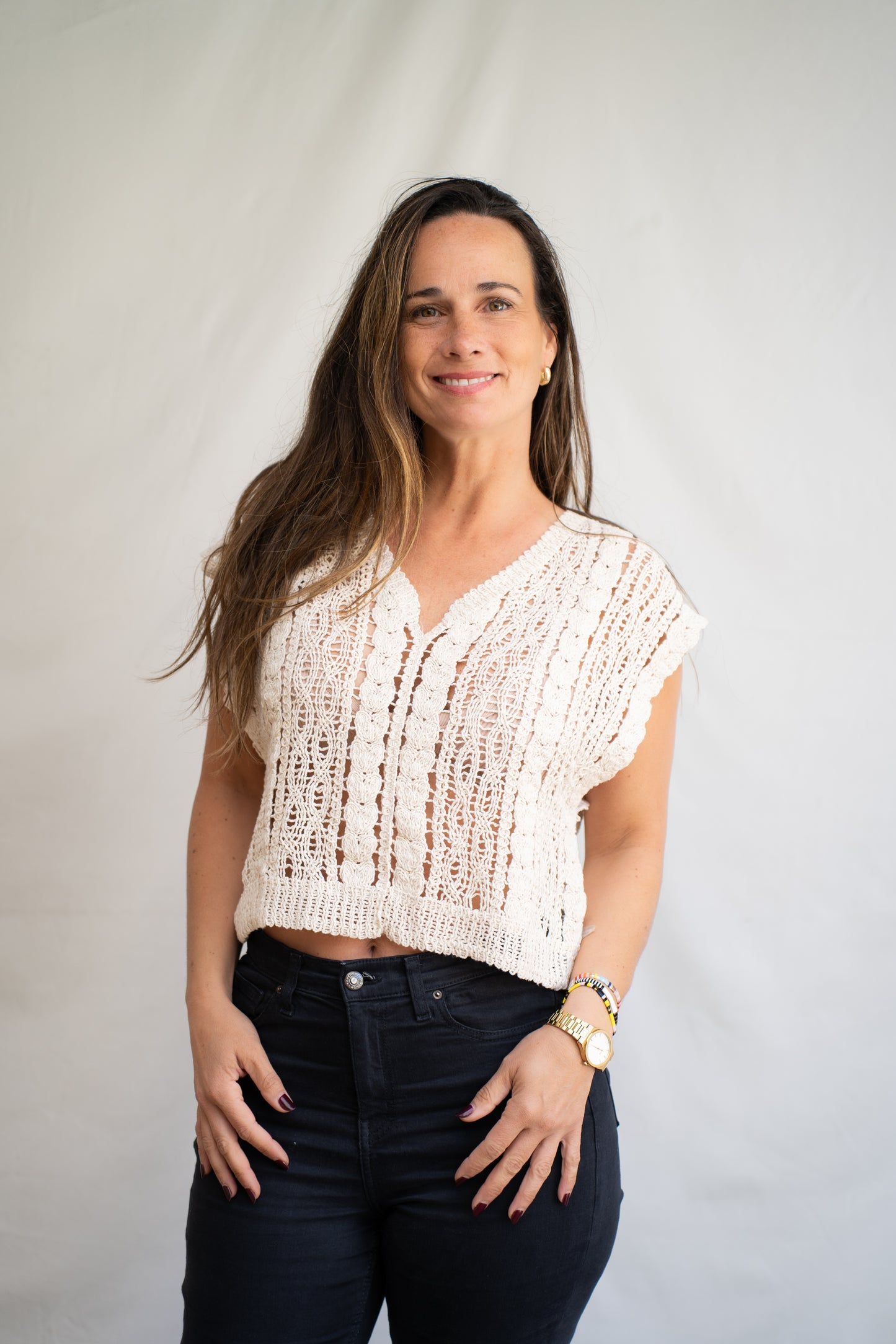 Polera Aime Beige Tejida