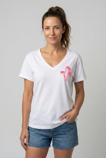 Polera Palmera Blanca