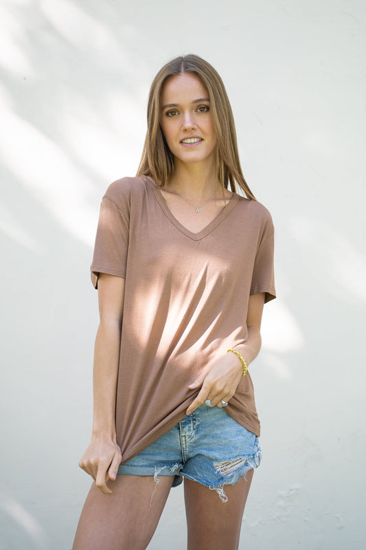 Polera Peach Beige Básica