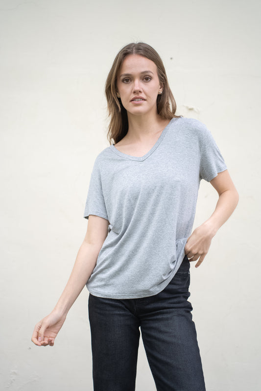 Polera Peach Gris Básica