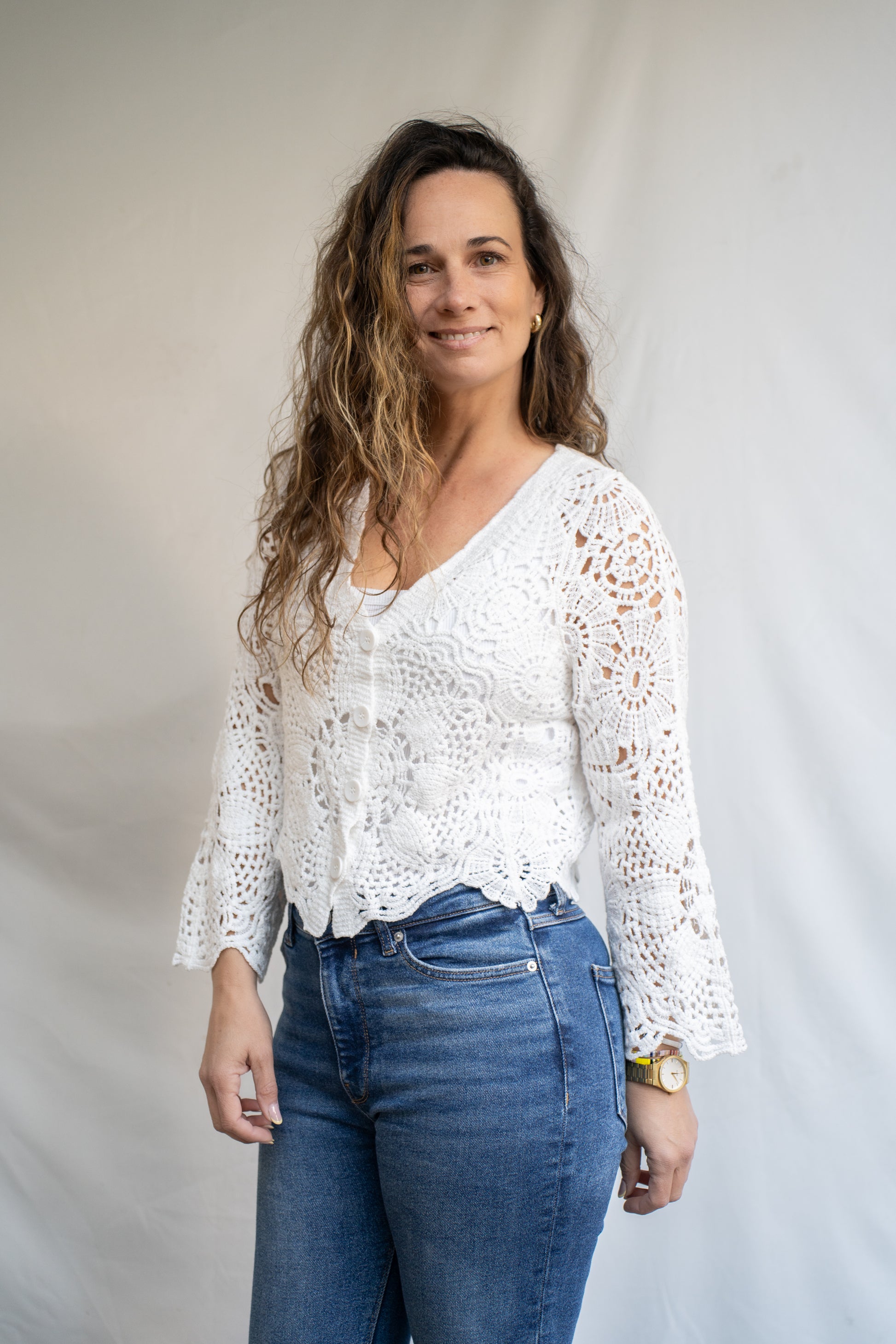 Polera Pentu Blanca Tejida
