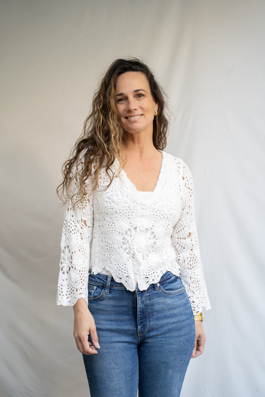 Polera Pentu Blanca Tejida