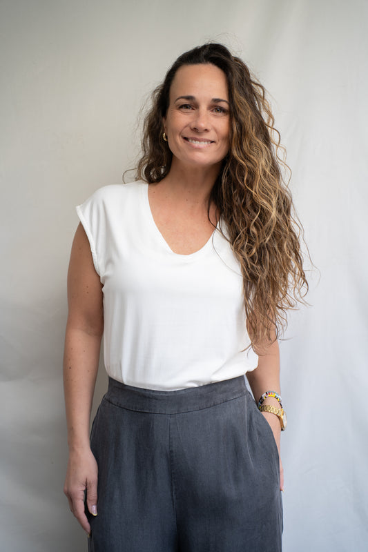 Polera Pervinca Blanca Básica