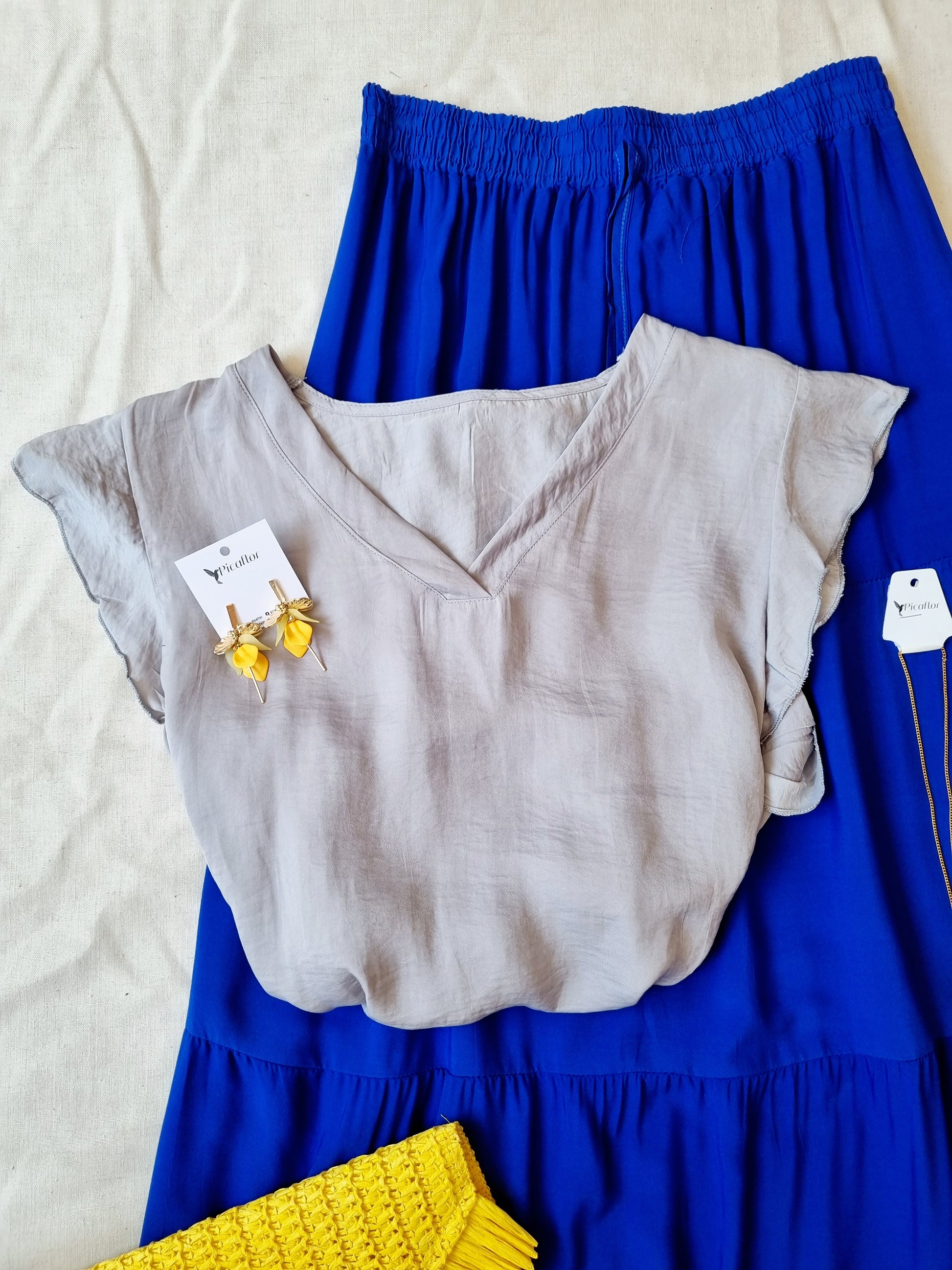 Polera Rumena Gris Satinada