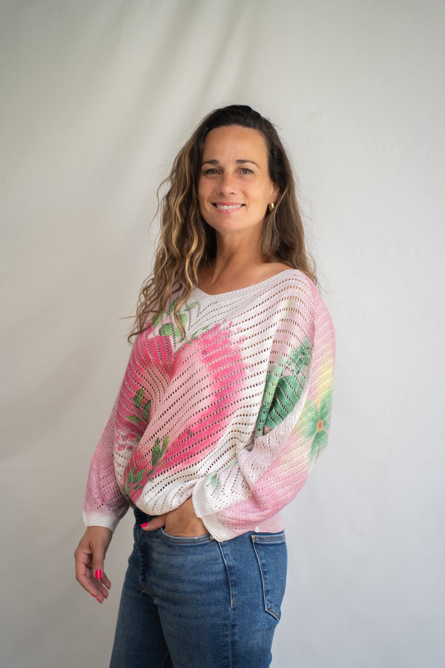 Polera Sina hilo italiana Rosa