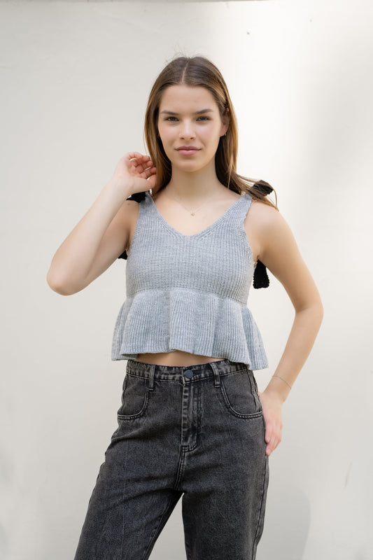 Polera Tejida Polina Gris