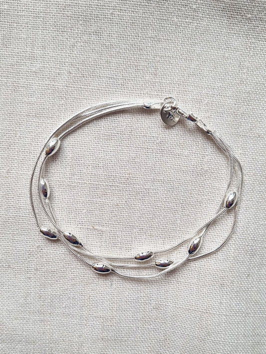 Pulsera Gotas Plateada-Pulsera-Picaflor